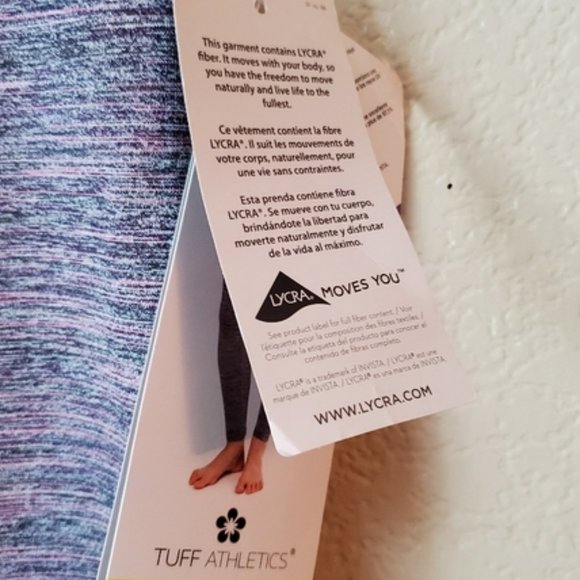 TUFF ATHLETICS High Waisted Workout Athletic Yoga Leggings Womens Large - Picture 4 of 4